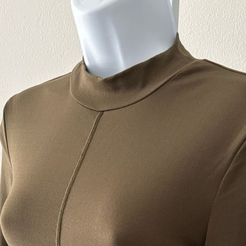 BodyCon Dress Medium Ribbed Hem Long Sleeve Minimalist Soft Grunge Boho Festival - Picture 9 of 11